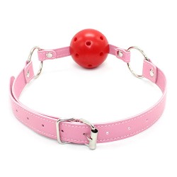 Pin Buckle Breathable O Ring Pink Strap Ball Gag