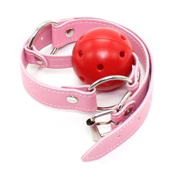 Pin Buckle Breathable O Ring Pink Strap Ball Gag