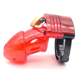 Adjustable Male Cock Cuff Chastity Device - Red