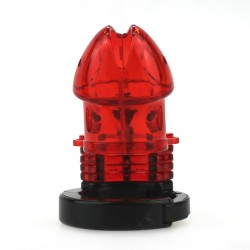 Adjustable Male Cock Cuff Chastity Device - Red