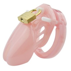 CB-6000S Short Male Chastity Cage - Pink