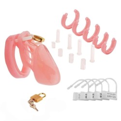 CB-6000S Short Male Chastity Cage - Pink