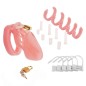 CB-6000S Short Male Chastity Cage - Pink