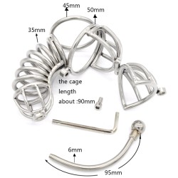 Full Cock &amp; Ball Cage Chastity with Urethral Sound