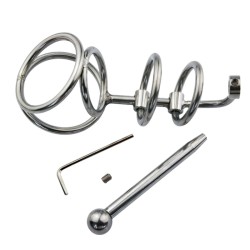 Triple Rings Base and Steel Urethral Tube