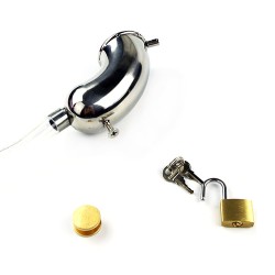 Trap Locking Male Chastity Belt with Cock Cage