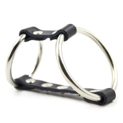 Strap and Steel Cock Ring and Ball Divider