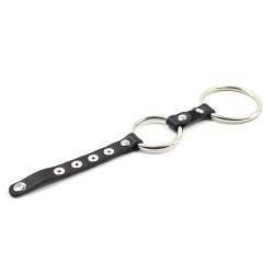 Strap and Steel Cock Ring and Ball Divider