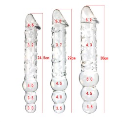 Three Ball  Glass Phallus