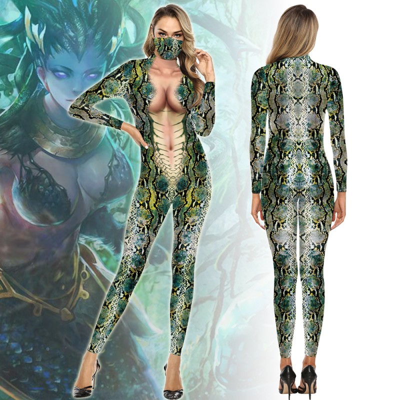 Snake Pattern 3D Digital Printing Cosplay Clothing