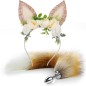 Spring Bunny Ears Headband With Tail Plug