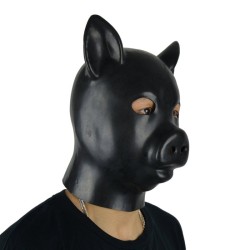 Latex Fetish Pig Hood Mask