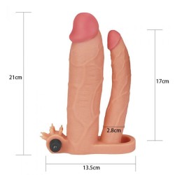 Pleasure X Tender Vibrating Double Penis Sleeve