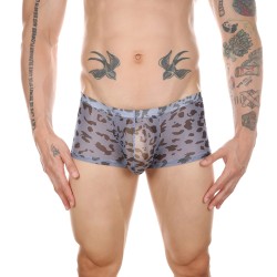 Men Sexy Transparent Leopard Mesh Boxers Briefs