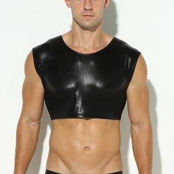 Fashion Show Faux Leather Sleeveless Vest For Men