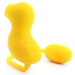 Cute Duck 2-in-1 Clit Sucker With Tail Vibrator