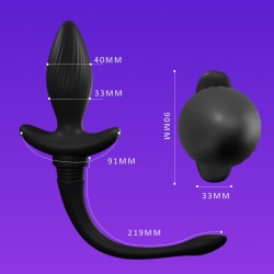 Swing and Vibrating Butt Plug with Dog Tail