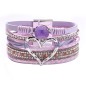 Heart Shape and Rhinestone PU Bracelet