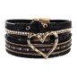 Heart Shape and Rhinestone PU Bracelet