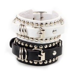 Rivet Wide Cuff Leather Bracelet