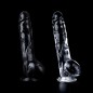 Clear Realistic Dildo with Balls 9.2 Inch