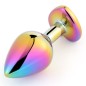 Holographic Jeweled Heart Butt Plug (Rainbow)