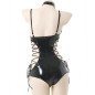 Wild Night Club Patent Leather Bandaged One-piece Suit