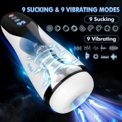 Suction &amp; Vibration Heating Blowjob Male Toy