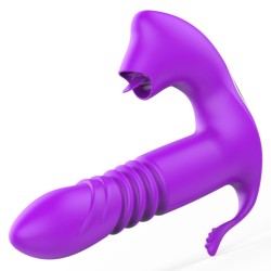 Licking &amp; Thrusting Strap-on Dildo