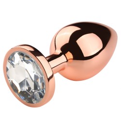 Rose Gold Anal Plug With Diamond