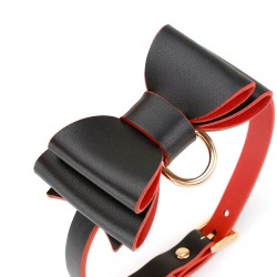 Bow-Knot Choker Punk Hauling Chain PU Leather Collar