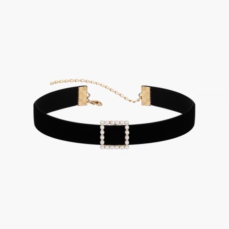 N333 Square Pearl Velvet Collar