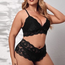 Plus Size Lace Bra And Panty For Ladies