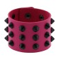 Three-row leather studded wide bracelet