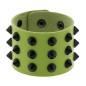 Three-row leather studded wide bracelet