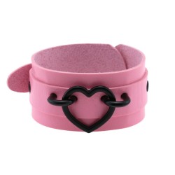 Punk PU leather Love Ring - Black