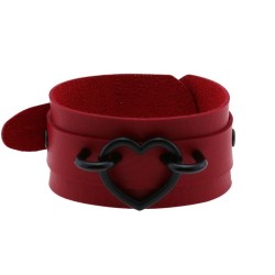 Punk PU leather Love Ring - Black