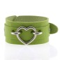 Punk PU leather Love Ring - Silver