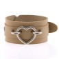 Punk PU leather Love Ring - Silver