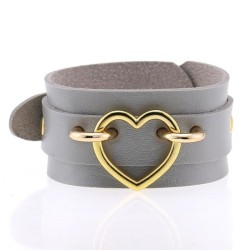 Punk PU leather Love Ring - Golden