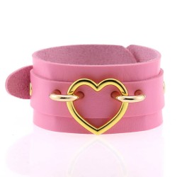 Punk PU leather Love Ring - Golden