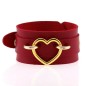 Punk PU leather Love Ring - Golden