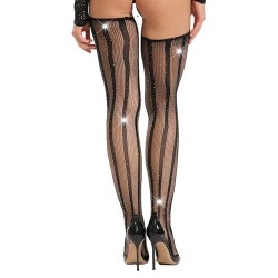 Bright Shining Crystal Fishnet Long Stockings