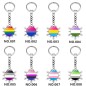 D707 Rainbow Gay Pride Flag Key chain Snow Pendant Key Ring