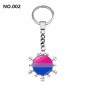 D707 Rainbow Gay Pride Flag Key chain Snow Pendant Key Ring