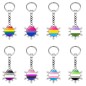 D707 Rainbow Gay Pride Flag Key chain Snow Pendant Key Ring