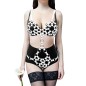 Faux Leather Cutout Body Suit Bra Harness Teddy