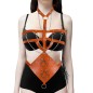 Buckled Leather Cutout Suit Steam Punk Body Harness