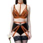 Leather Bra Harness Spliced Collar Bondage Waist Chain Suit