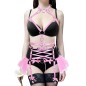 Heart Collar Body Harness Cross Waist Bowknot Garter Belt